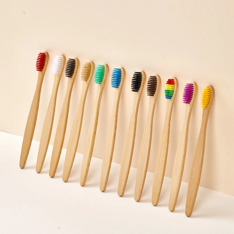 Bamboo Toothbrush - 5/10/20/30 ชิ้น แปรงสีฟันไม้ไผ่หลากสี ขนแปรงนุ่ม แปรงสีฟันไม้ธรรมชาติ ย่อยสลายได้