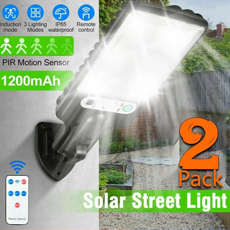 Solar Garden Light - ไฟสวนพลังงานแสงอาทิตย์กลางแจ้งพร้อมเซ็นเซอร์ตรวจจับความเคลื่อนไหวของร่างกายมนุษย์ 3 โหมด สำหรับระเบียง โรงรถ ลานบ้าน