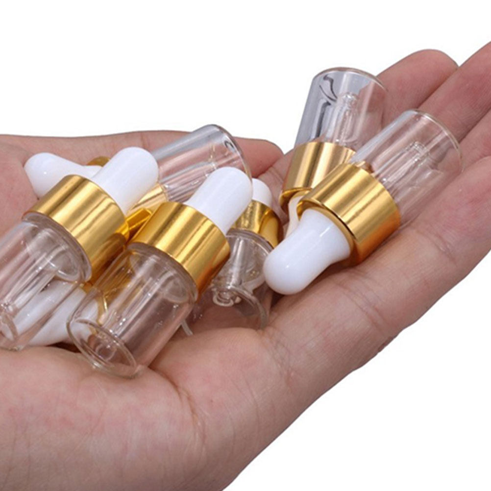 Reusable Bottle - ขวดแก้วบรรจุของเหลวขนาดเล็ก 30 ชิ้น พร้อมหลอดหยดแบบใช้ซ้ำได้ สำหรับน้ำมันหอมระเหย น้ำหอม