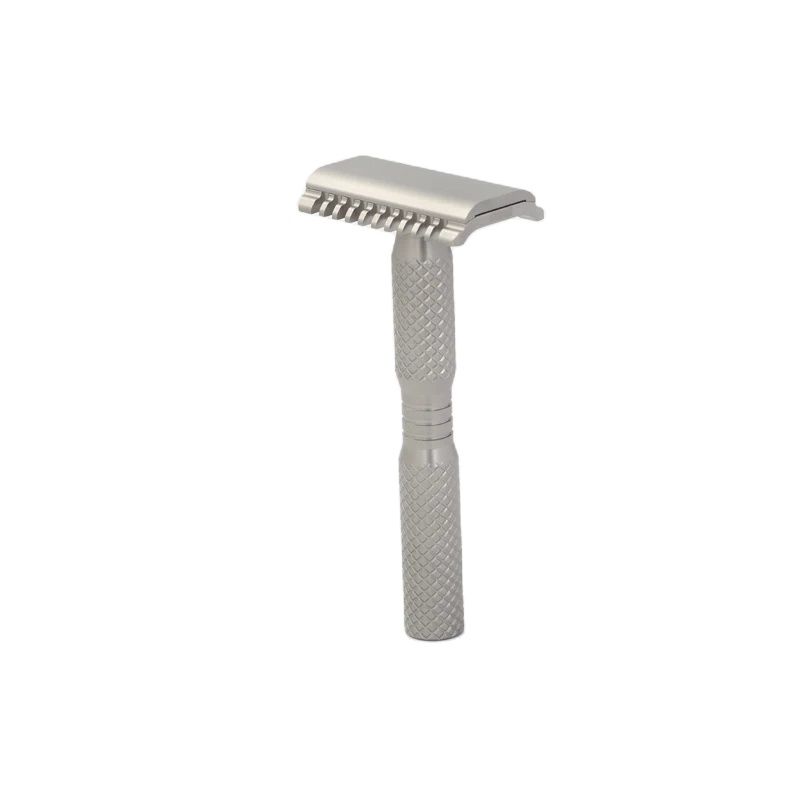 Safety Razor Handle - มีดโกนนิรภัยน้ำหนักเบาทำจากไทเทเนียมลายข้ามเม็ด90DC ผีของ Yaqi