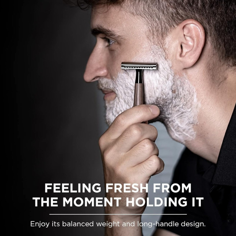 มีดโกนหนวดแบบสองคมสำหรับผู้ชาย - Safety Razor Handle บทวิจารณ์และราคา