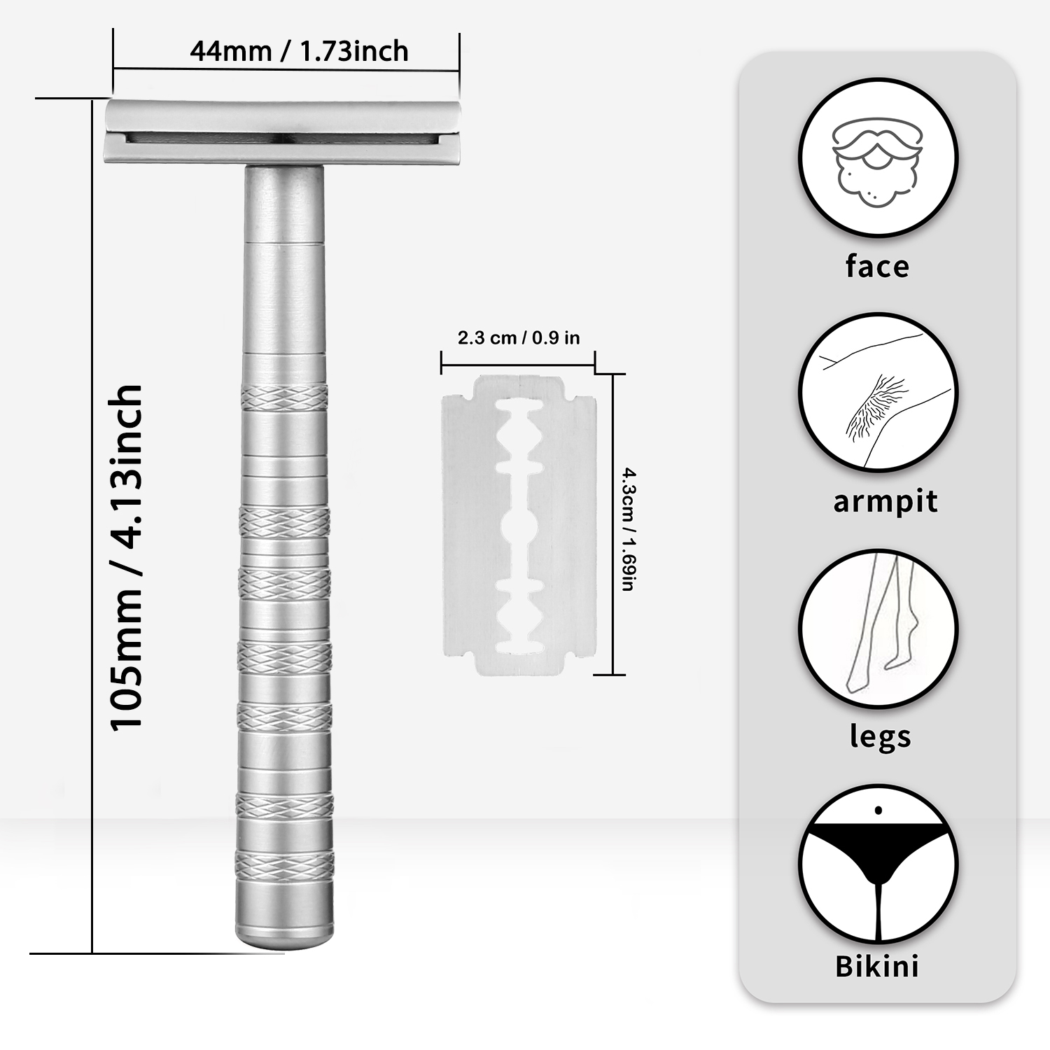 มีดโกนสองคมพร้อมใบมีดสำรอง 5 ใ - Safety Razor Handle บทวิจารณ์และราคา