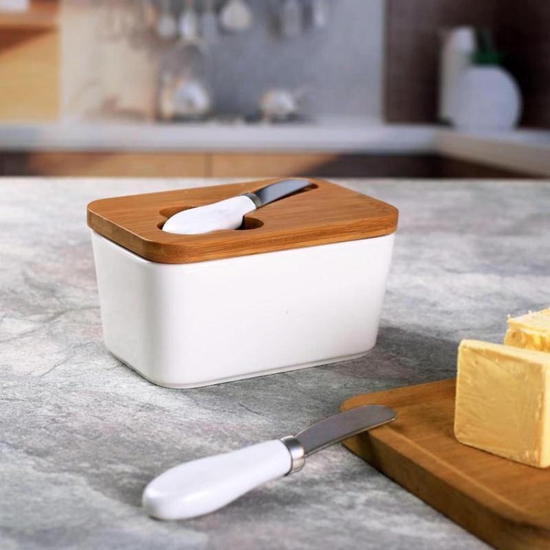 Simple เซรามิคจานเนยไม้ไผ่มีดเ - Bamboo Cutlery บทวิจารณ์และราคา
