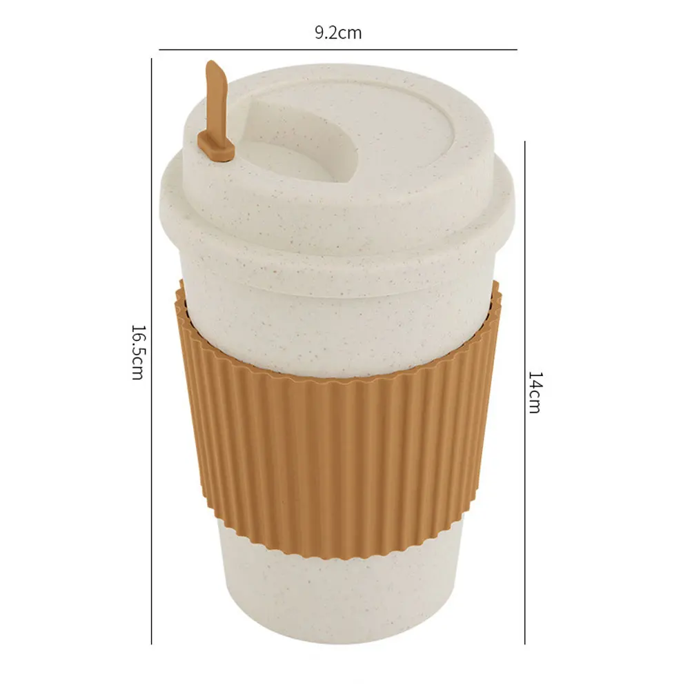450ML ถ้วยกาแฟพร้อมฝาปิดฟางข้า - Reusable Straw บทวิจารณ์และราคา