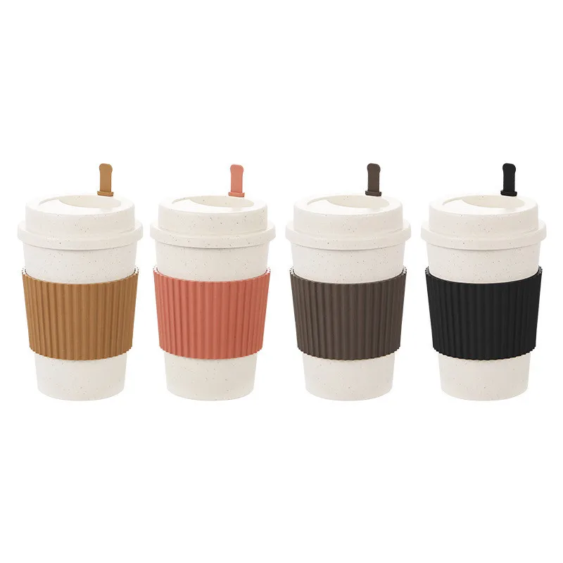 450ML ถ้วยกาแฟพร้อมฝาปิดฟางข้า - Reusable Straw บทวิจารณ์และราคา
